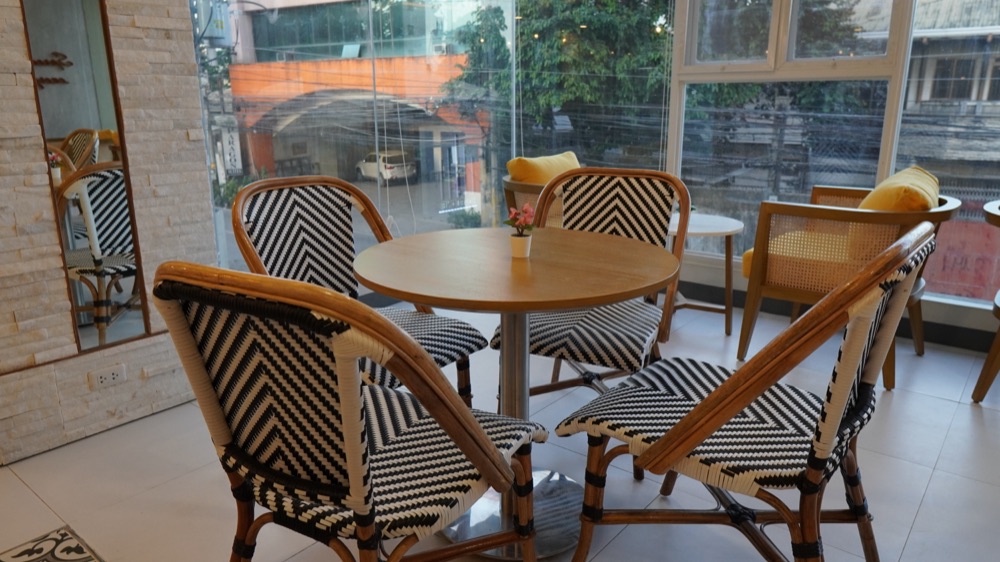 Café interior with warm light