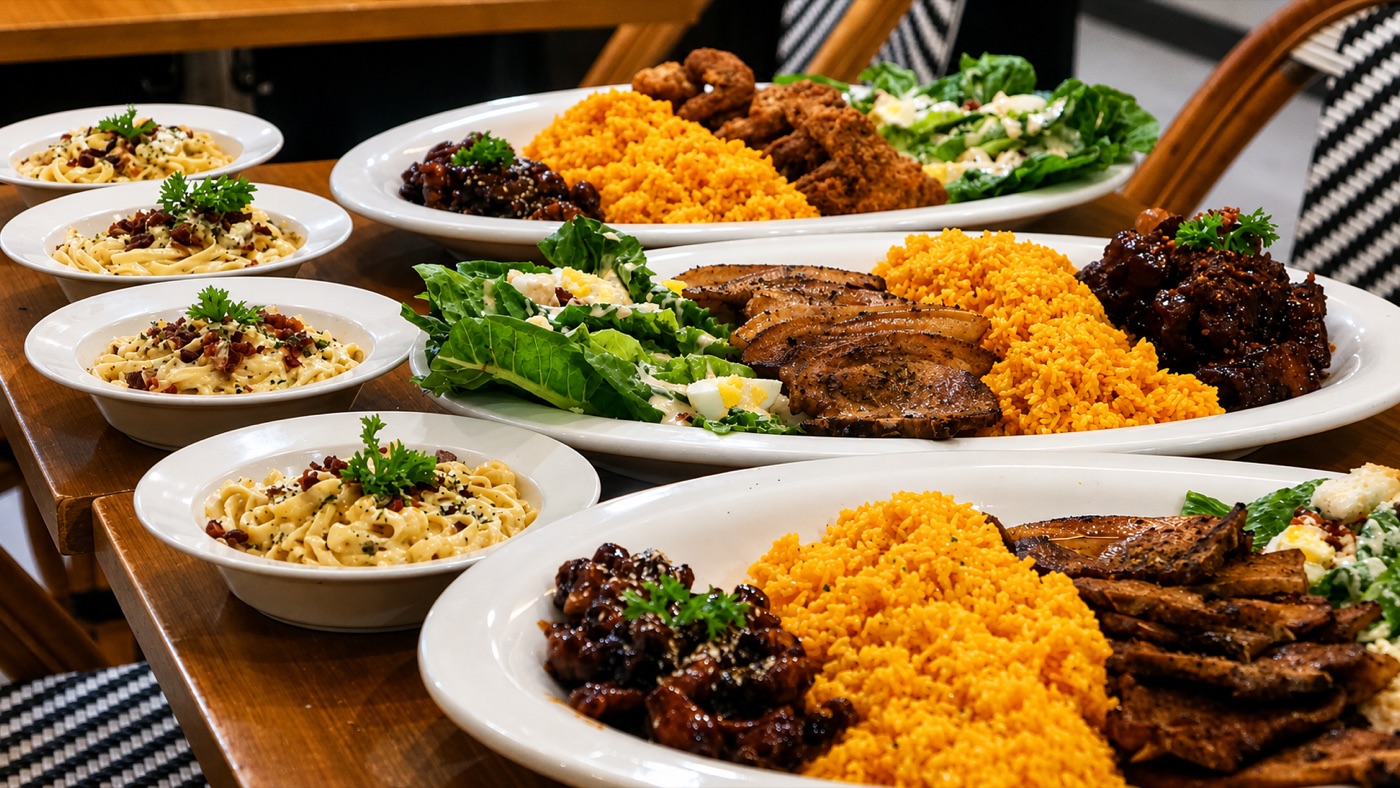 Sharing platters for a group at Te'Amo Café